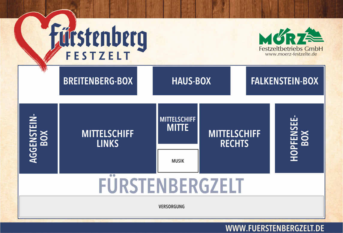 Sitzplan für das Fürstenbergzelt